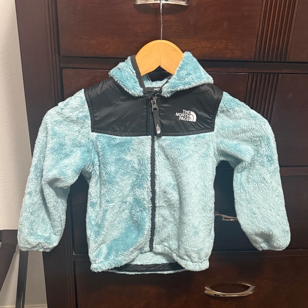 The North Face Kids Light Blue and Black Fleece Jacket